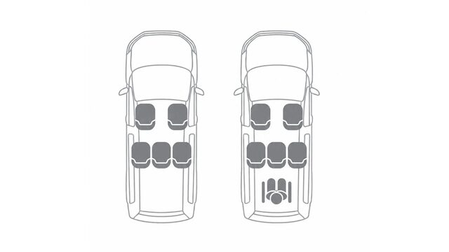 Uspořádání sedadel Grand Kangoo L2