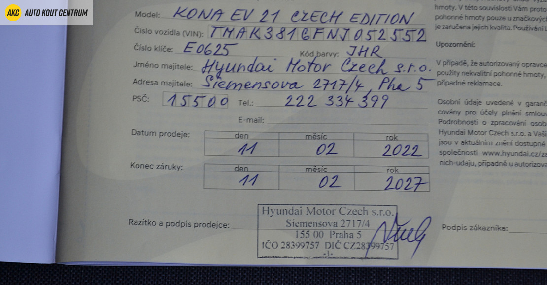 Hyundai Kona ELECTRIC EV 150KW CZECH EDITION