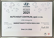 Vítězství v soutěži Hyundai CZ – DEALER ROKU 2021